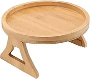 Fdit Sofa Armrest Clamp/Holder On Tray, Wood Texture Armrest Couch Clamp/Holder On Tray Table for Snack Drink Phone TV Remote