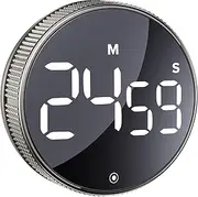 BlueSnail Kitchen Timer with LED Digital Display Smart Efficana for Home Classroom Gym Office, Volume and Brightness Adjustable Productivity Timer (Guncolor)