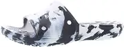 [Crocs] Unisex Adult Classic Marbled Slide, White/Black, US M5W7