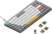 nuphy Air75 V2 Portable 75% Mechanical Keyboard,Wireless Keyboard,Supports Bluetooth/2.4G/USB-C RGB Gaming Keyboards,Compatible with Windows/Mac OS/Linux Systems Grey-Gateron Moss Switch