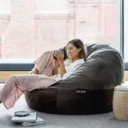 The Wombat, Big Memory Foam Bean Bag Chair / Pod (120 x 120cm) (Charcoal)