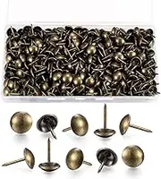 Pack of 200 Upholstery Nails, Decorative Nails, Antique Bronze, Furniture Tacks, Drawing pins with Plastic Storage Box (11 x 17 mm)