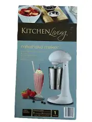 Nostalgic Milkshake Maker Blender White 2 Speed Tilt Head Stainless Steel New