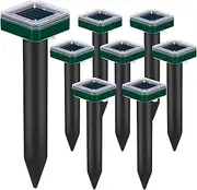 Mole Snake Repellent for Yard Solar Powered Gopher Trap Groundhog Vole Repeller Ultrasonic Spike Outdoor Waterproof Chipmunk Rodent Garden Burrowing Animals Control Deterrent Stake Outdoor
