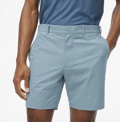 J Crew Tech Shorts Mens Size 34 Blue Gray 7" Stretch UPF 50 Moisture Wicking New