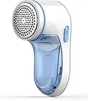 Fabric Shaver, Lint Remover for Clothes, Effectively and Quickly Remove Pills, Sweater Shaver with Stainless Steel 3-Leaf Blades and Safety Lock Protection.(Blue & White)