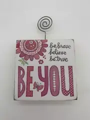Modivation wood desk decoration “Be Brave, Believe, Be True, BE YOU” Paperweight