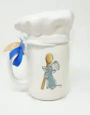 Rae Dunn Disney ANYONE CAN COOK Ratatouille Remy Mug With Chef Hat Topper New