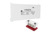 VoltX 12V 100Ah Blade Lithium Battery + Bus Bar M8 Power Distribution Terminal Block (4 GANG 300A Red)