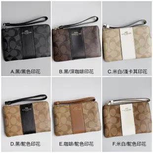 美國百分百【全新真品】Coach 手拿包 女用 PVC 錢包 皮包 零錢包 F58035 票卡夾 印花 卡其 BJ82