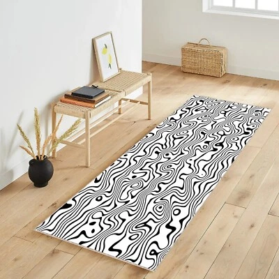 Abstract Runner Rug, Hallway Rug, Corridor Runner Rug, Kitchen Runner Rug, Bath