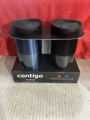 ContigoSpill-Proof Travel Mugs 16oz, 2-Pack: Monaco Blue & Stainless Steel DWK