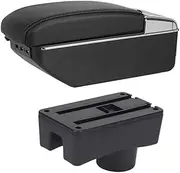 Auto Armrest Box Car Armrest Box for Toyota Aygo X 2022 Armrest Console Box Double Layer Storage Box Rechargeable with USB Cup Holder(A2 7USB)
