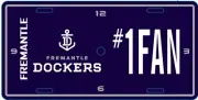 Fremantle Dockers Official AFL Team Logo Tin License Plate Wall Clock No Hands
