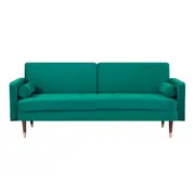 Livia 3 Seater Sofa Bed Fabric Uplholstered Lounge Couch - Green