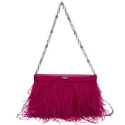Michael Kors Large Deep Fuchsia East West Tabitha Convertible Clutch - NWT