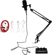 ERINGOGO 11 Pcs Condenser Microphone with Bracket for Webcasting Karaoke Live Streaming Noise Reduction Compatible with Phones for Home Use