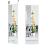 Costway Full Length Mirror Door Wall Mounted Hanging Mirror Bedroom White