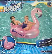 H2O Go Pink Flamingo One Ride On Water Floating Fun N the Sun-Heavy-Duty Handles