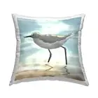 Sandpiper Bird Along Shallow Beach Shoreline Design by Marcus Throw Pillow, 1...