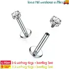 1 Pair G23 Titanium Piercing Stud Lip Labret Ear Tragus with Flat Back