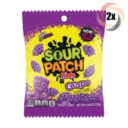 2x Bags Sour Patch Kids Grape Flavor Soft & Chewy Gummy Candy | 5oz