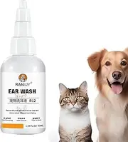 Dog Ear Wash | Mild Pet Ear Cleaner - Cat and Dog Ear Drops for Itchy Ears, Earmite Ear Drops for Cats, Dog Ear Protection, Helps Soothe Itchiness and Clean Earwax Cenrf