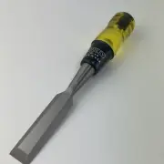 VTG Stanley No.60 Chisel 3/4'' Permaloid Yellow Handle W/ Steel Strike Cap New