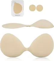 [Majurphy] Silicone Sticky Bra Adhesive Invisible Push Up Bra Strapless Backless Sweatproof Bras with Nipple Covers