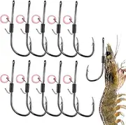 Live Shrimp Hook | Fishing Hooks Shrimp Bait - High Strength, 10x Heavy Tackle Floating No Slip