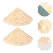 2 Pcs Bamboo Hat Straw Creative Painting Craft Classroom
