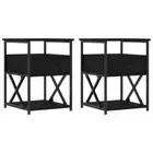 2x Wooden Bedside Tables Drawers Storage Shelf Side Lamp Cabinet Nightstand