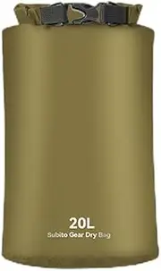 [Generic] Ultralight Dry Sack Dry Bag S Stuff Sacks for Camping Hiking Kayaking Army Green 20L