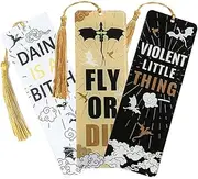 [KF Ornament] 3PCS Fourth Wing Dragon Bookmark Set - Fantasy Dragon Acrylic Bookmarks for 4th Wing Novel Fans Women, Retired, Nurses, Librarians, Tasseled Book Accessories, Page Readers (3Pcs-Dragon)