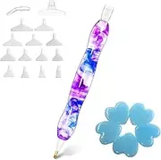 Diamond Art Painting Accessories Tool Kit Drill Pen, 5D Handmade Diamond Painting Drill Pen Stylus Tips Placers Heads and Glue Clays Clear Purple Blue