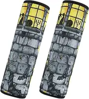 Car Seat Belt Pads Set of 2 Soft Unique Car Safety Seat Belt Strap Shoulder Pad Child Safety Seat Shoulder Strap Cover Car Accessories for Adults and Kids M Gothic Castle Halloween