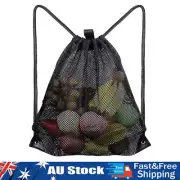Drawstring Backpack Mesh Beach Swimming Bag Sports Travel Bag String Rucksack