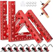 DIYLOG Corner Clamp for Woodworking, 90 Degree Corner Clamp, 4 Pack 5.5"x 5.5" Aluminum Alloy Right Angle Woodworking Tools, Positioning Squares for Picture Frame, Box（L-6 Side Scale Marking）