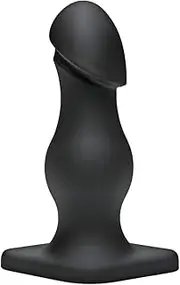 Doc Johnson Titanmen - The Rumpy - 6.5 Inch Durable Anal Plug with 6.9 Inch Girth and Phallic Tip - Flared Safety Base - Matte Finish - Butt Plug - Black