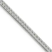 [JewelryWeb] 925 Sterling Silver Solid Polished 1.25mm D Cut Franco Chain Necklace Lobster Claw Jewelry Gifts for Women - Length Options: 41 46 51 61