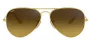 Ray-Ban Unisex Sunglasses RB3025 112/85 Matte Gold Aviator Brown Gradient 58mm
