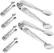 EXHUMKY 6pcs Mini Tongs with Elegant Design Versatile for Sugar Cubes Ice Cubes and Appetizers for Parties and Gatherings