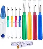 Seam Ripper and Thread Remover Kit, 10Pcs Sewing Seam Ripper Tool,Seam Ripper Set Thread Seam Removal Separator Sewing Cross Stitch Separator Stitch Unpicker with Trimming Scissor and Ruler for Sewing