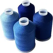 Sewing Thread 4 Colors Set 40s/2 for Sewing Machine，Quilting，Hand Sewing Total 4000yards （Blue Series）