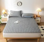 BRANDS FOR LESS USA Soft Breathable Mattress Pad with Pillow Covers, Gray, for Bedroom, Guest Room, Dorm, Hotel (180 * 200cm)
