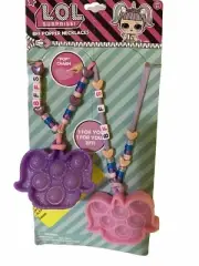 LOL Surprise BFF Friendship Popper Necklace Set of 2 Fidget Pink Purple New