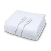 Goldair Waterproof Electric Blanket For Queen Size Bed Adjustable Heated 60W WHT