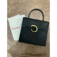 在飛比找蝦皮購物優惠-Cartier vintage 稀有豹子扣馬毛手提包