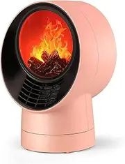 Portable Electric Stove Heater LED Fireplace Freestanding with Realistic Flame Effect Log Burner 3 Heat Settings Indoor Space Heater Safety Cut-Out System (Color : Pink)