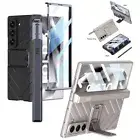 For Samsung Z Fold 6 Fold 5 Magnetic Folding Armored Stand Pen Slot Phone Case